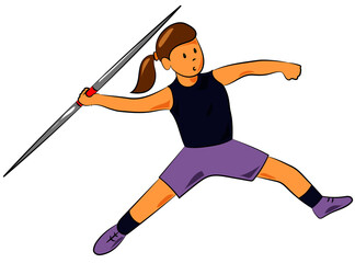 athlete thrower girl with uniform