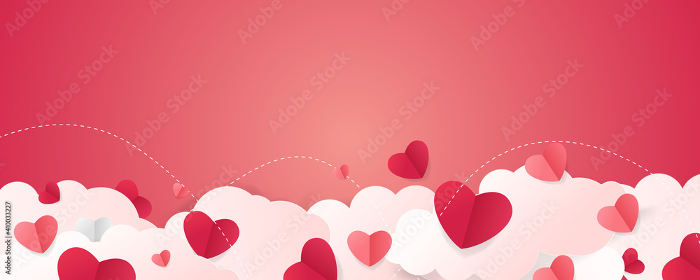 Poster valentines sale vector banner template. valentines day store discount promotion with white space for