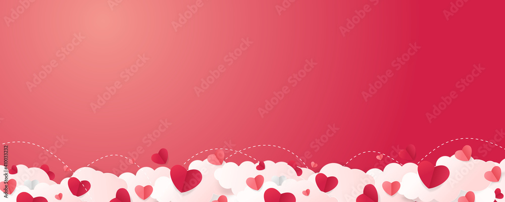 Poster valentines sale vector banner template. valentines day store discount promotion with white space for