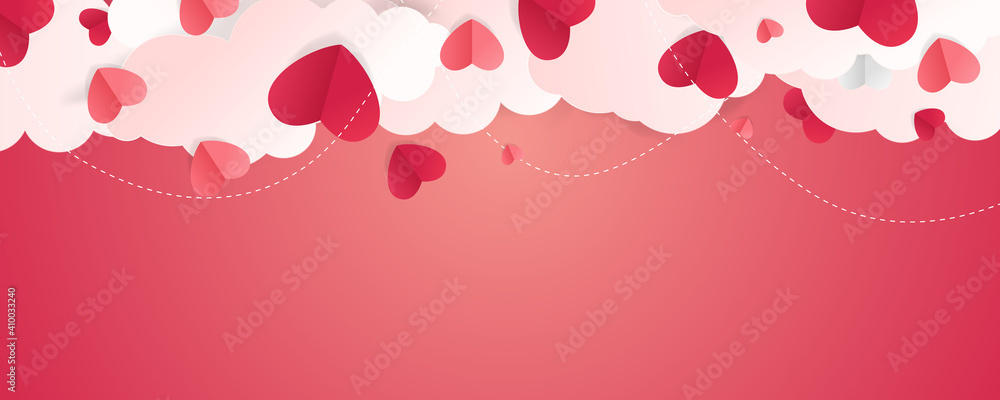 Poster valentines sale vector banner template. valentines day store discount promotion with white space for