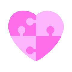 Abstract pink heart puzzle. love symbol. Holiday concept. Happy valentines day. Vector illustration. Stock image. EPS 10.