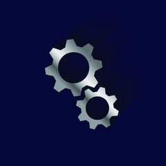 gears on blue