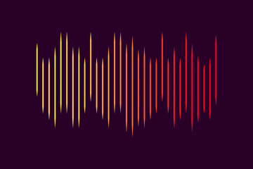 Vector sound wave. Abstract technology background. sound wave purple orange for flyer design. Stock image. EPS 10.