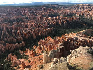 Bryce Canyon sandstone valley at sunset
