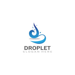 Droplet water creative simple vector logo design template image