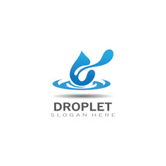 Droplet water creative simple vector logo design template image