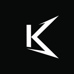Creative, simple and elegant Initial letter K logo template in flat design monogram illustration