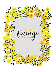 水彩風のオレンジのイラストを使った背景フレーム