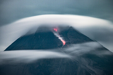 Mount Merapi is the most active volcano in Central Java and Yogyakarta, Indonesia	