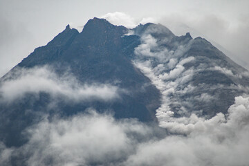 Mount Merapi is the most active volcano in Central Java and Yogyakarta, Indonesia	