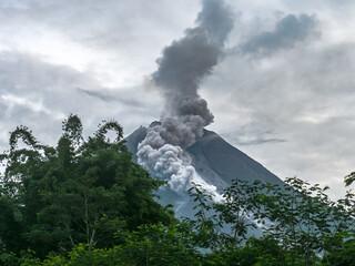 Mount Merapi is the most active volcano in Central Java and Yogyakarta, Indonesia	