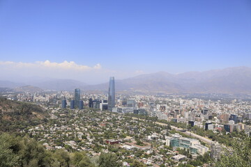 Fototapeta premium vista panorámica de la ciudad Metropolitana de, Santiago de Chile.
