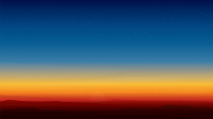 sunset mountain landscape background vector illustration