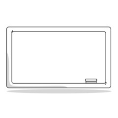 clean chalkboard with eraser. Black and white vector illustration for a coloring book