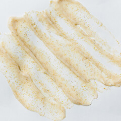 Textures from cosmetics. Body Scrub. Smears on the table