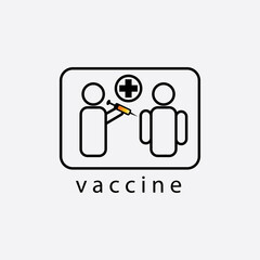 Vaccine logo illustration health sign vector design