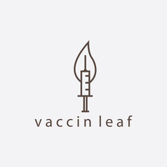 natural vaccine leaf logo vector illustration design