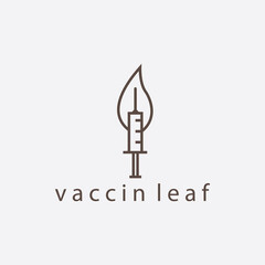 Fototapeta premium natural vaccine leaf logo vector illustration design