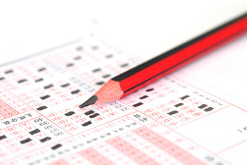 College entrance examination answer cards and pencils