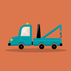 Cute colorful tow truck kids vector illustration