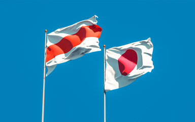 Flags of New Belarus and Japan.