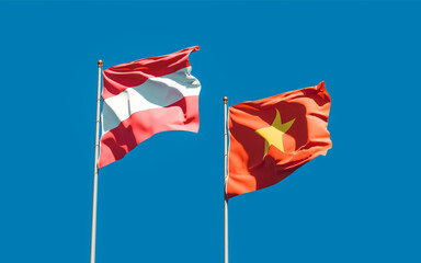 Flags of Vietnam and Austria.