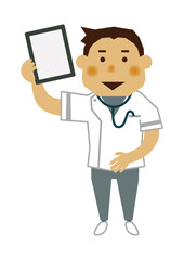 看護師のイラスト。男性のイラスト。医療関係の素材。
男性看護師、求人用。職業のイラストレーション。
