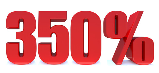 350 Percent off 3d Sign on White Background, Special Offer 350% Discount Tag, Sale Up to 350 Percent Off,big offer, Sale, Special Offer Label, Sticker, Tag, Banner, Advertising, offer. 