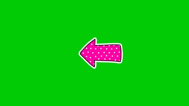 flat arrows on the green screen so you can easily insert them into your scene or video.
