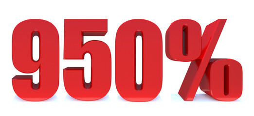 950 Percent off 3d Sign on White Background, Special Offer 950% Discount Tag, Sale Up to 950 Percent Off,big offer, Sale, Special Offer Label, Sticker, Tag, Banner, Advertising, offer. 