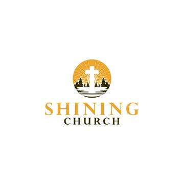 Shining Church Logo Design Vector