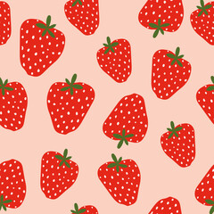 seamless pattern with strawberry. background fruits.