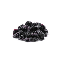 Dried cherries. White background. Isolated. Close-up.