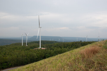wind turbines on the field