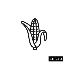 Corn Line Icon Vector. Corn Symbol Vector