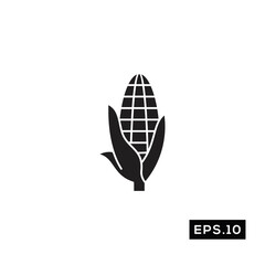 Corn Icon Vector. Corn Symbol Silhouette Vector