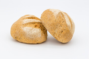 Rye bread on a white plate.