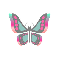 Abstract beautiful butterfly logo design idea with women portrait silhouettes