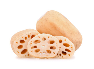 Lotus root isolated on white background