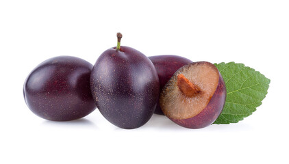 prune or plum isolated on white background.