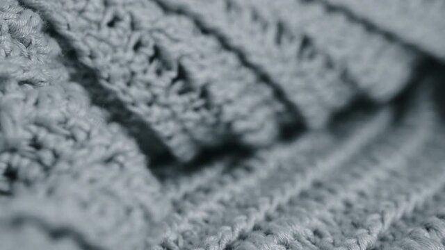 Texture Of Crocheted Fabric Of Gray Threads - rack focus