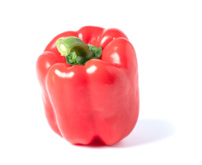 Red sweet pepper isolated on white background