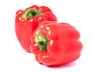 Red sweet pepper isolated on white background