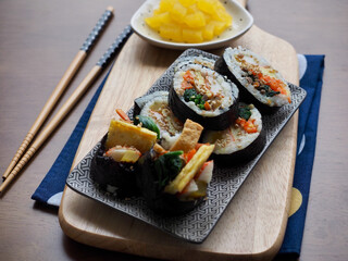 한국 전통음식 김밥, 요리 

