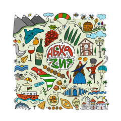 Abkhazia Travel. Culture and People. Background for your design