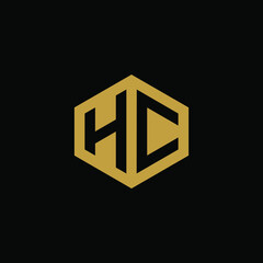 Initial letter HC hexagon logo design vector