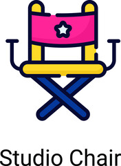 director chair vector icon , photography and digital art for web design