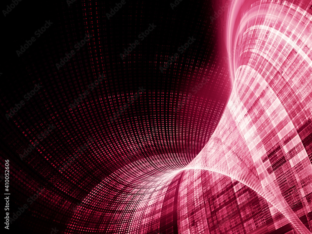 Fototapete abstract red and black background. detailed generative fractal graphics. technology and science conc