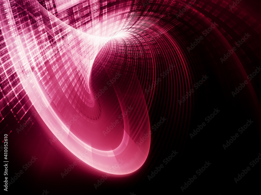 Fototapete abstract red and black background. detailed generative fractal graphics. technology and science conc