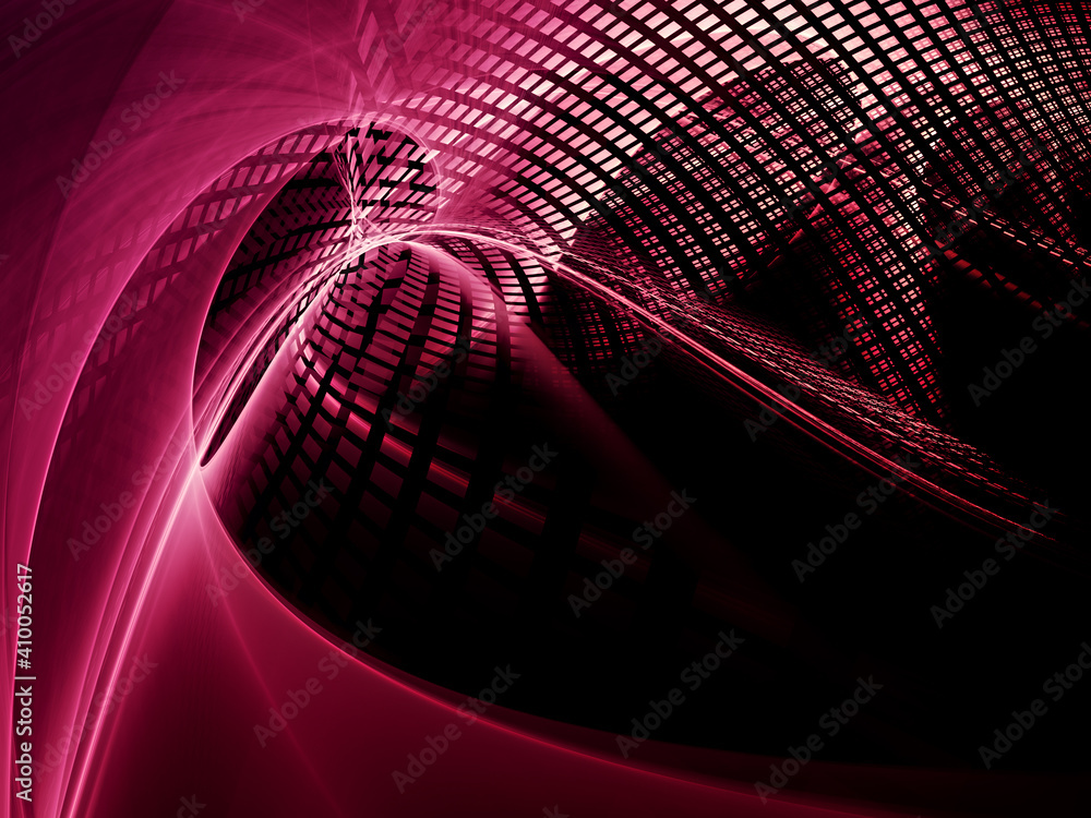 Fototapete abstract red and black background. detailed generative fractal graphics. technology and science conc